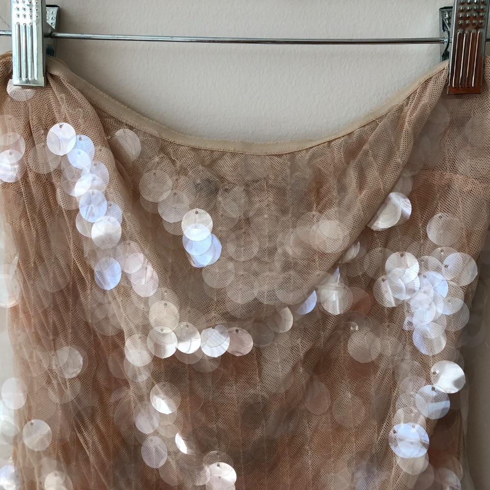 Vintage ZARA - Nude Pink Sequins Strapless Formal - Size Medium - STUNNING - Picture 4 of 11